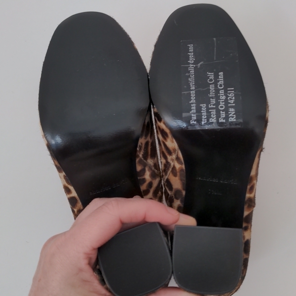 charles David Leopard Print Calf Hair Ankle Boots NWOB 7.5 - Picture 6 of 9